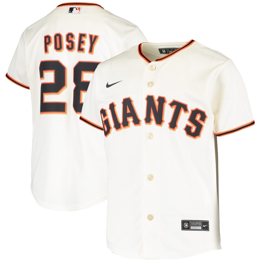 San Francisco Giants #28 Buster Posey Nike Youth Home 2020 MLB Player Jersey Cream